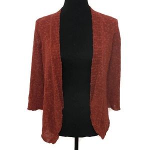 Eileen Fisher Rust Orange Open Front Cardigan